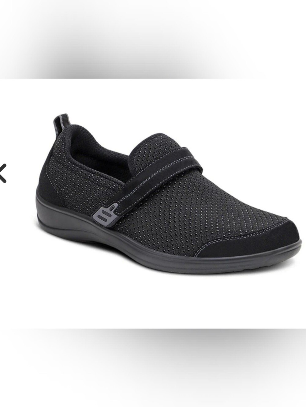Women's Black Athletic Slip-On Mary Jane with Adjustable Strap